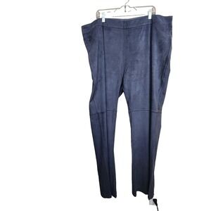 SOFT SURROUNDINGS Faux Suede Pull On Bootcut Pants Seams Autumn Fall Gray‎ SZ 3X